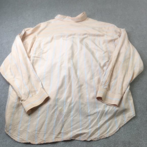 Johnnie Walker Shirt Mens 2XL Blue Peach Silk Tencel Button Career Casual XXL - Picture 2 of 11